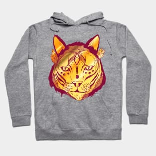 Burgundy Gold Mystical Tribal Cat Hoodie